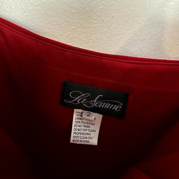 LA FEMME Cutout Crepe Gown in Deep Red Size US 2 - Picture 5 of 8